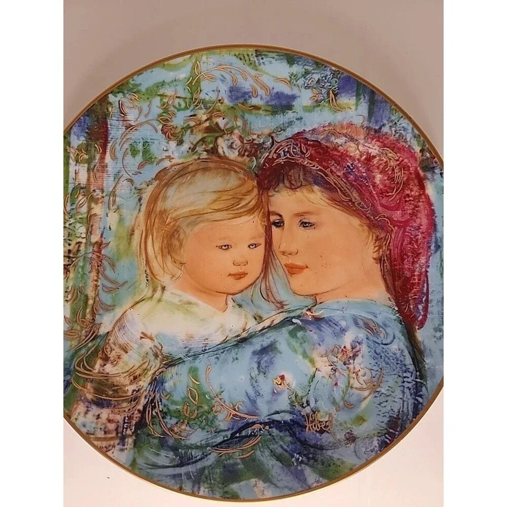 EDNA HIBEL 1991 Mother’s Day Porcelain VINTAGE Plate 8.5”